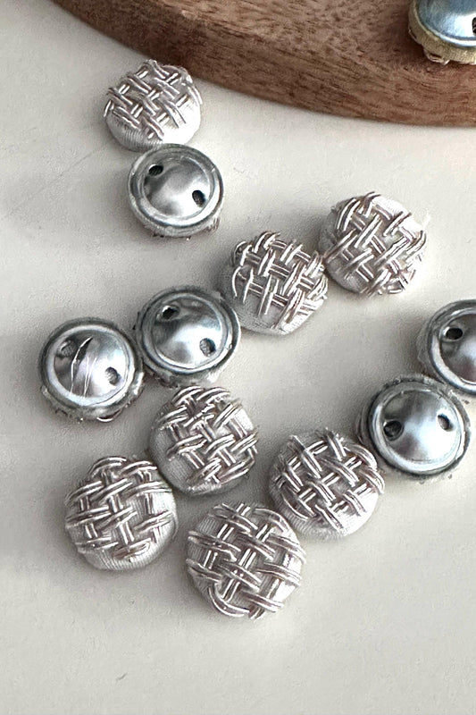 Embroidered Metallic Dome Button Applique