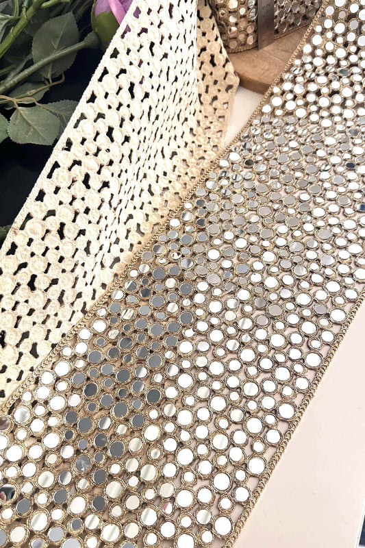 Broad Mirror Fabric Designer Trim Gold