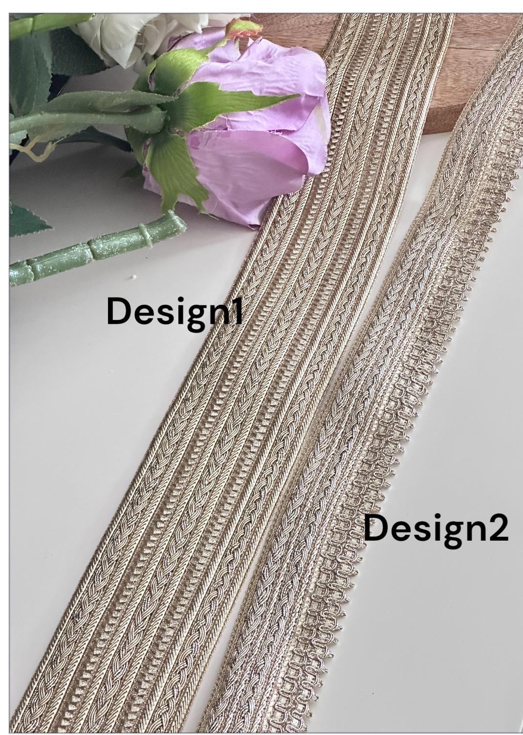 Gold Metallic Embroidered Ribbon Luxe Craft Trim for Sewing Costumes