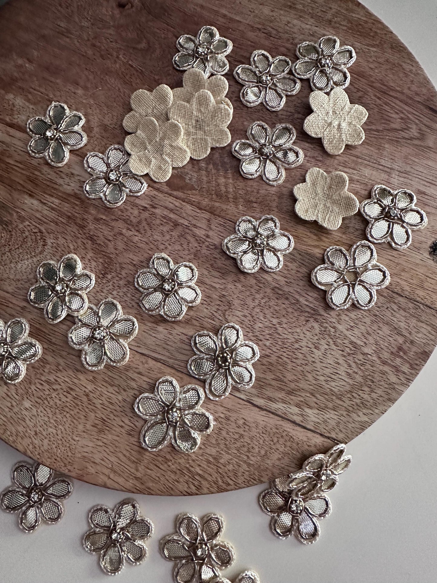 Gold Metallic Flower Appliqués