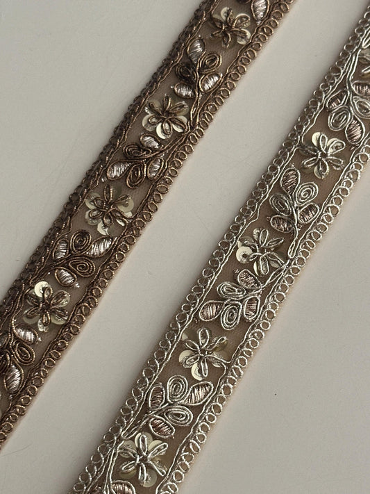 Handmade Zari Floral Lace Trim