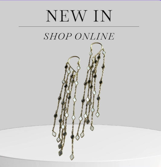 Gold Ear Cuff Pair Long Chain Dangle Statement Chain Earrings No-Piercing shoulder Duster Jewelry
