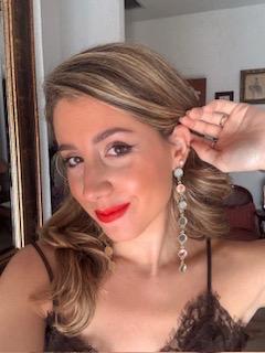 Gold Mirror Drop Earrings Handmade Statement