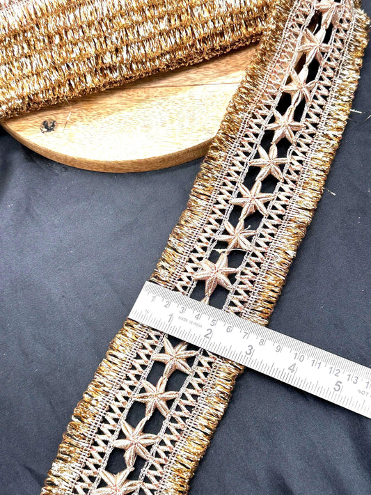 Handmade Gold Metallic Gota Embroidery Border