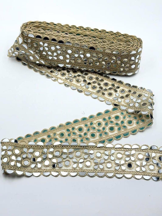 Designer Real Mirror Lace Trim