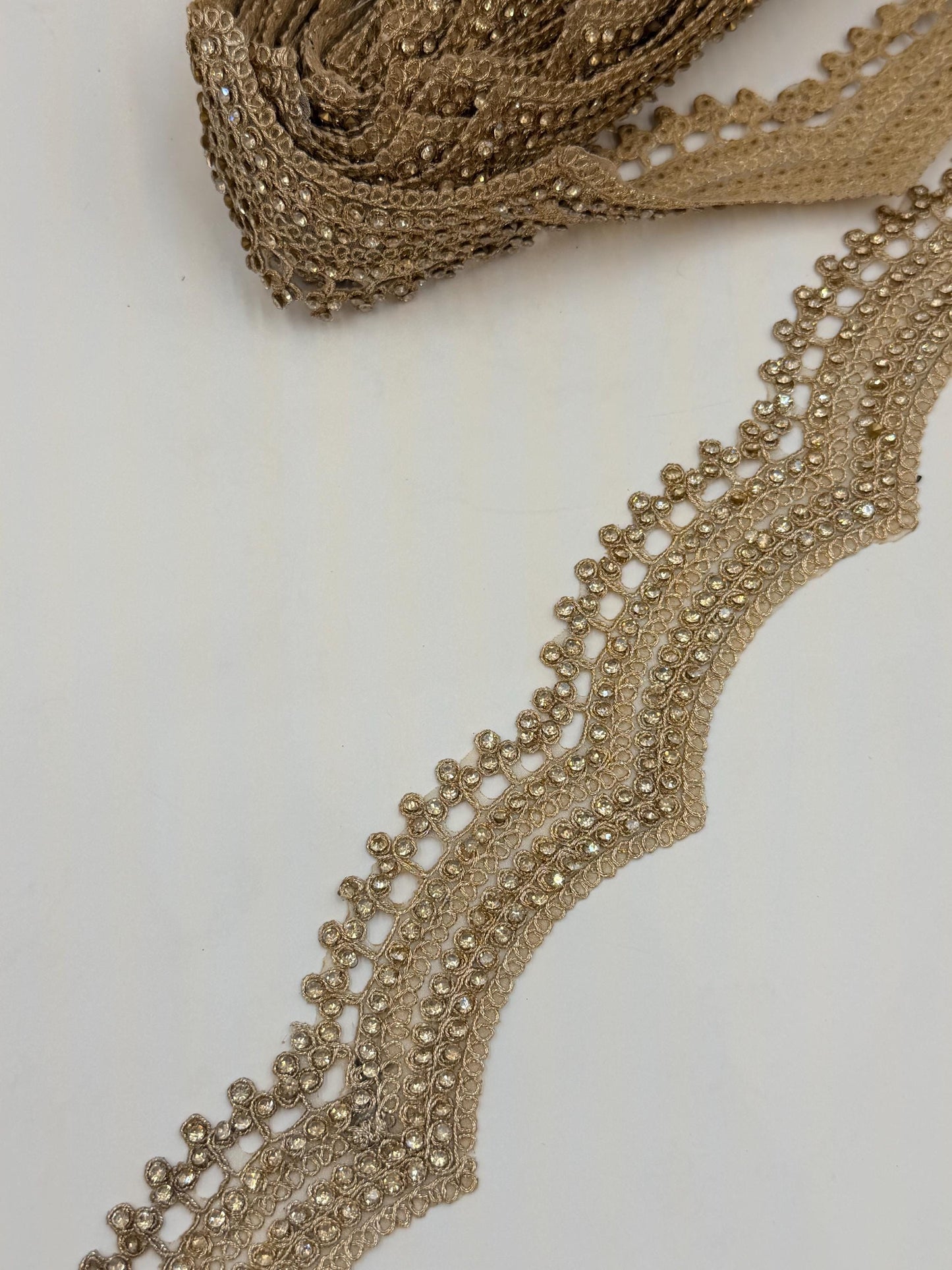 Gold Crystal Bridal Border Luxury Wedding Trim