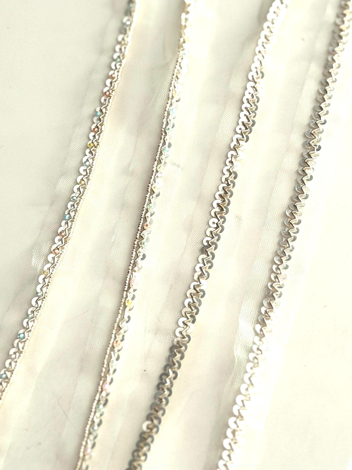 Luxury Bridal Sequin Tulle Trim