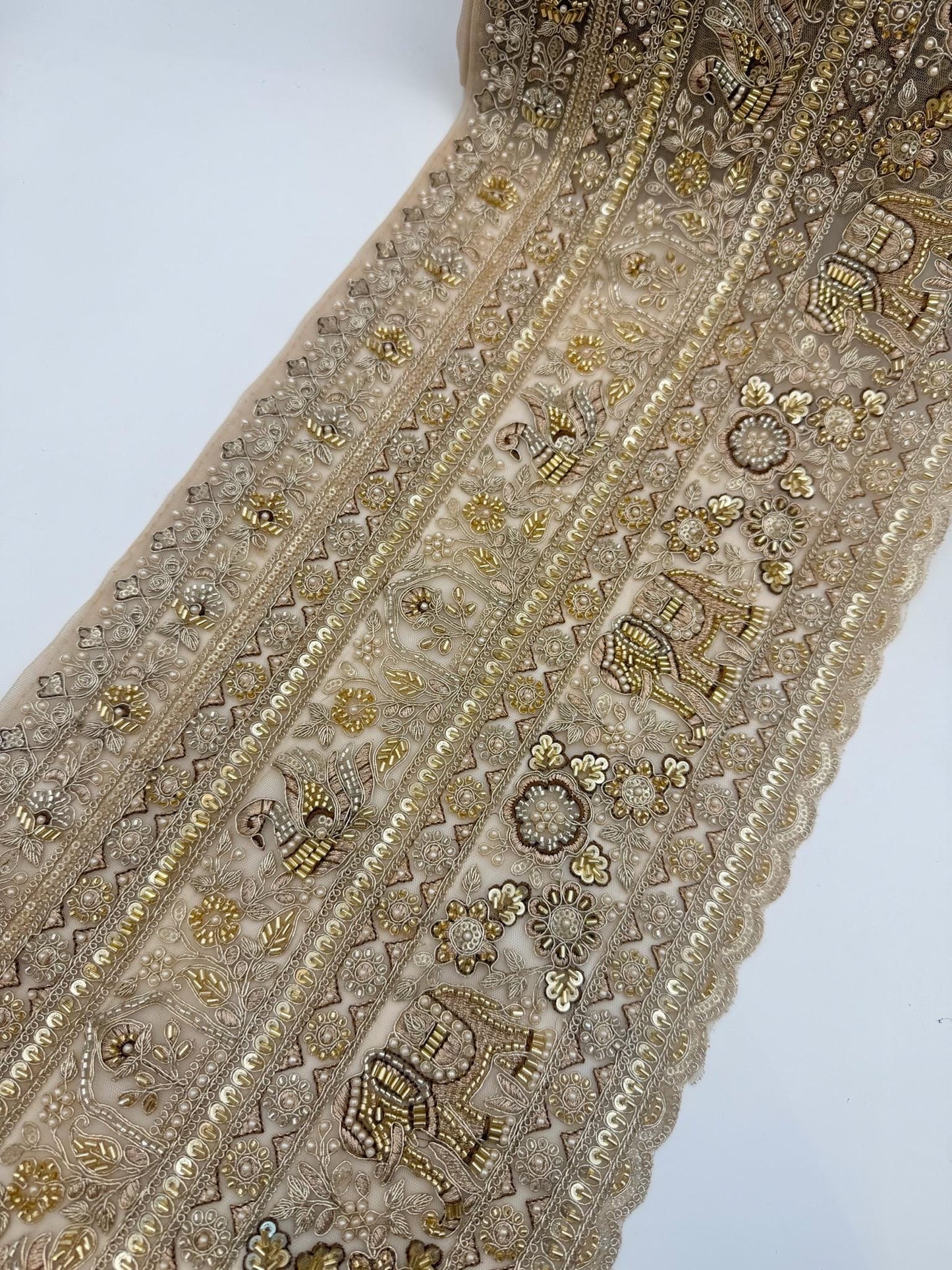 Luxury Elephant Motif Bridal Couture Trim