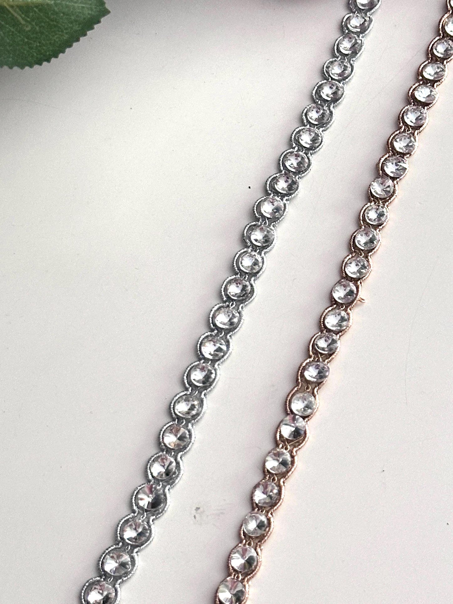 Silver Rose Gold Rhinestone Chain Trim Crystal Cup Chain for Costume Edging Lace Jewelry Design Making Bridal Decor Ribbo DIY Sewing Project