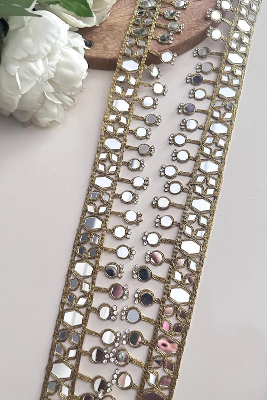Handmade Indian Mirror Belt Jewelry Gold Embroidered Mirror Waist Belt for Saree Lehenga Flamenco Fiesta Outfit Boho Festival Belt Spain