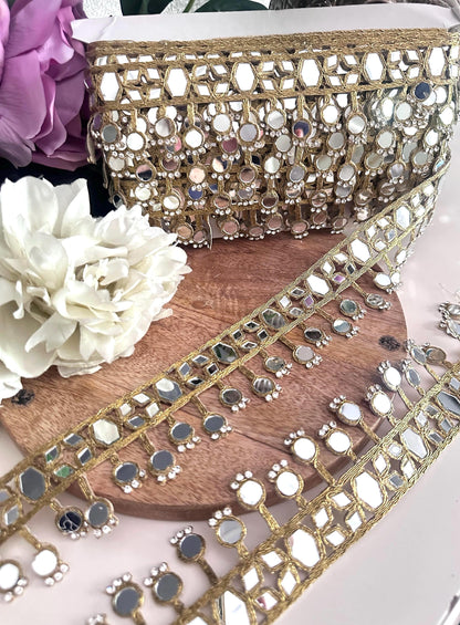 Handmade Indian Mirror Belt Jewelry Gold Embroidered Mirror Waist Belt for Saree Lehenga Flamenco Fiesta Outfit Boho Festival Belt Spain