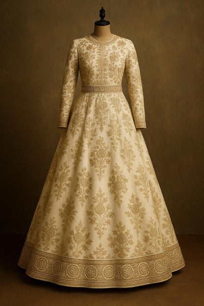 Gold Embroidered Fabric with Mirror Bead Work Indian Bridal Lace Trim for Saree Lehenga Dupatta Dress Zari Border Embellishment by Yard