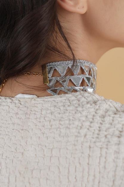 Rose Gold Choker Necklace Belt Combo – Gothic Lace Statement Choker – Handmade Adjustable Fabric Party Necklace – Gift for Her
