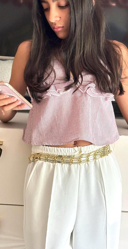 Wear it 2 Ways Glass Crystal Choker Belt luxury Statement Metal Jewelry  Bridal Waist Belt & Necklace  Adjustable Gold Chain Belt
