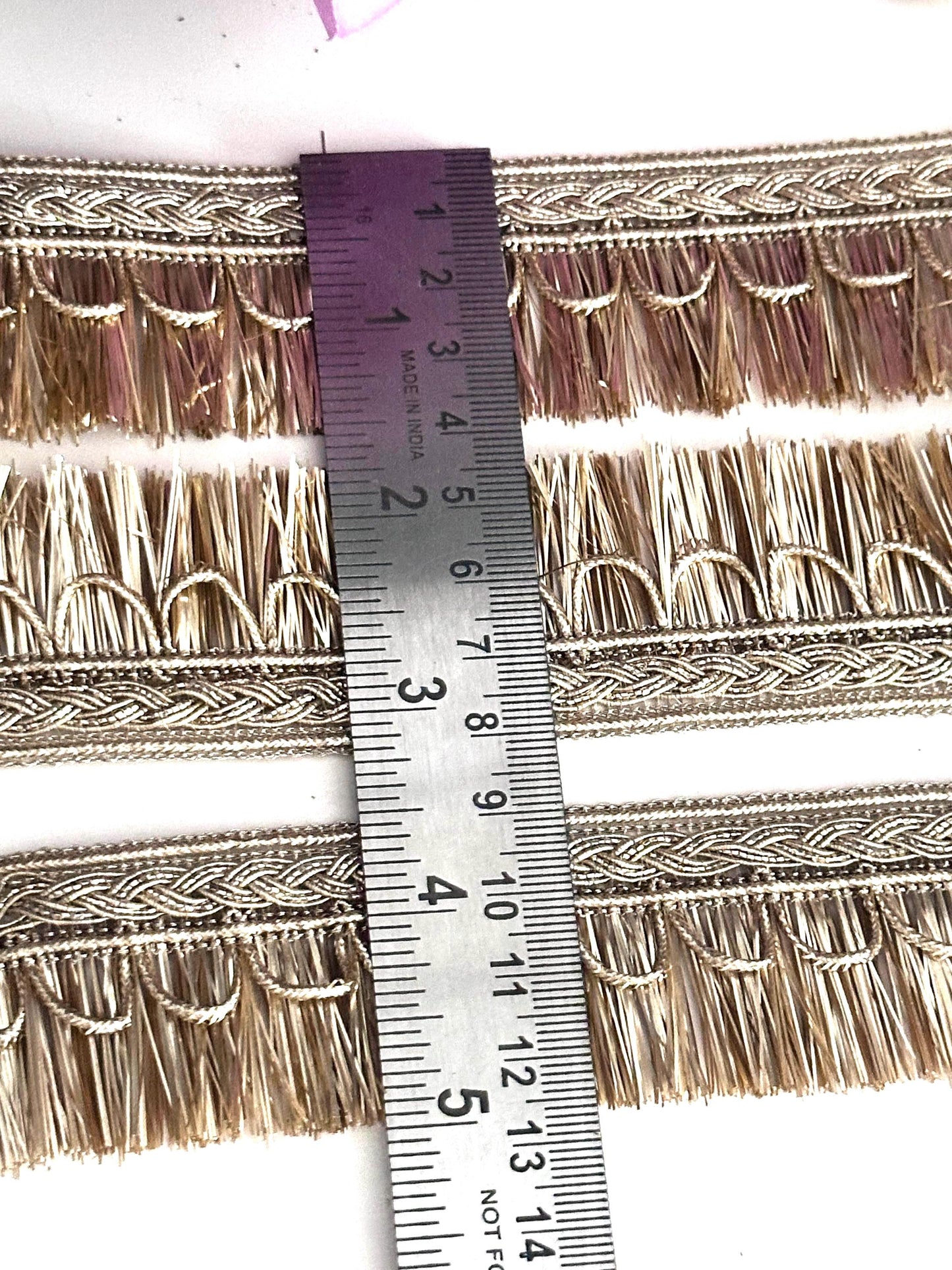 Metallic Fringe Lace Gold
