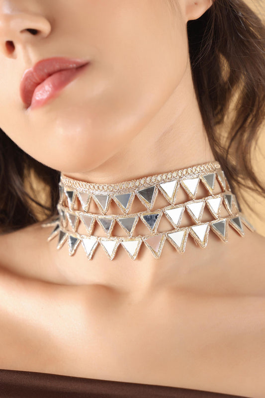 Rose Gold Choker Necklace Belt Combo – Gothic Lace Statement Choker – Handmade Adjustable Fabric Party Necklace – Gift for Her