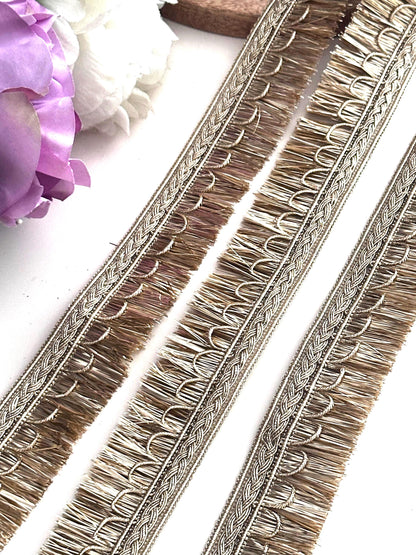 Metallic Fringe Lace Gold