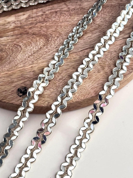 Luxury Gold Mirror Crystal Trim Narrow Handcrafted Metallic Ribbon for Designer Fashion Accessory Decor Wedding Dress Bridal Choker Jewelry