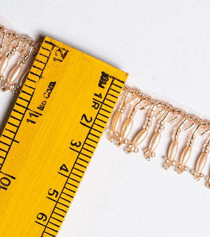 Pearl Rose Gold Cut Dana Tassel Ribbon 2cm Crystal Ribbon Decorative Tassel