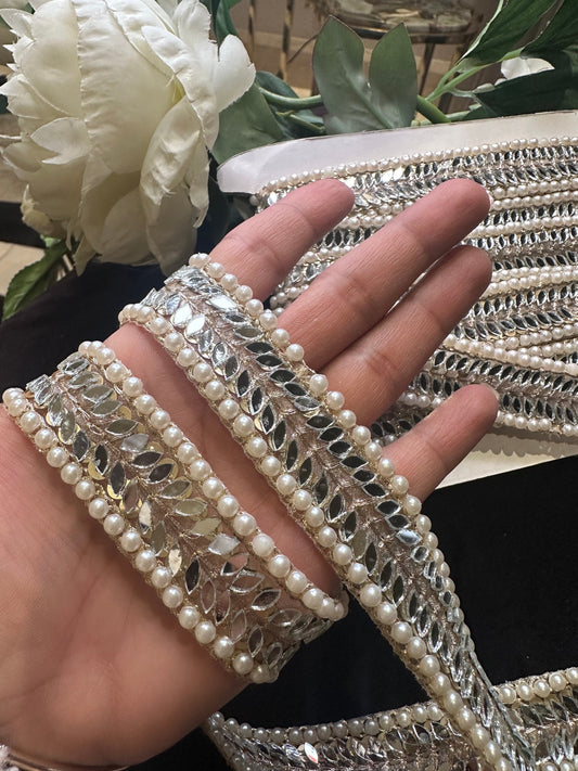 Indian Mirror Belt Embellished Choker Waist Band Trim Embroidered Mirror Work