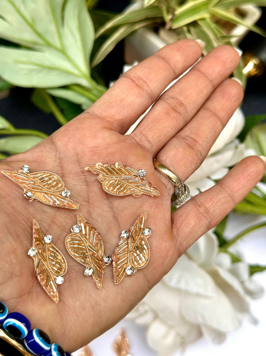 Handmade Bullion Applique Patch Metallic Zircon Zardosi Embellished Headband Accessory