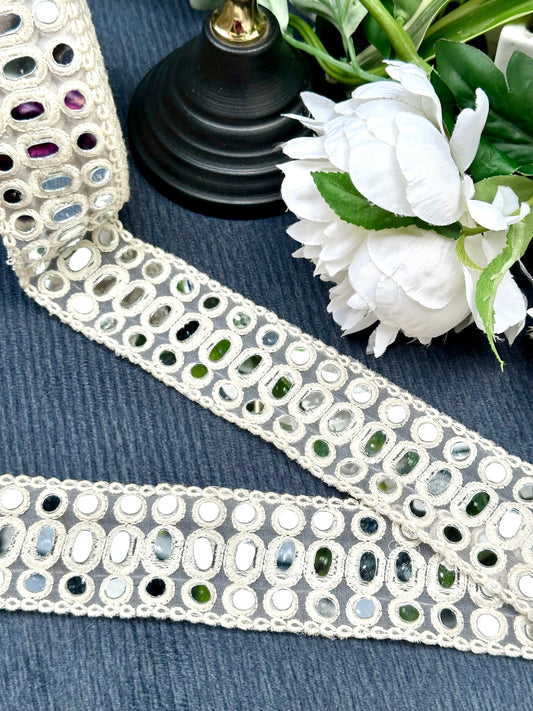 White Boho Cotton Lace Trim Mirror Boho Lace For Beach Wedding Dress Bohemian Outfit Crafting Bag Headband Belt Boho Style dreamcatcher Lace