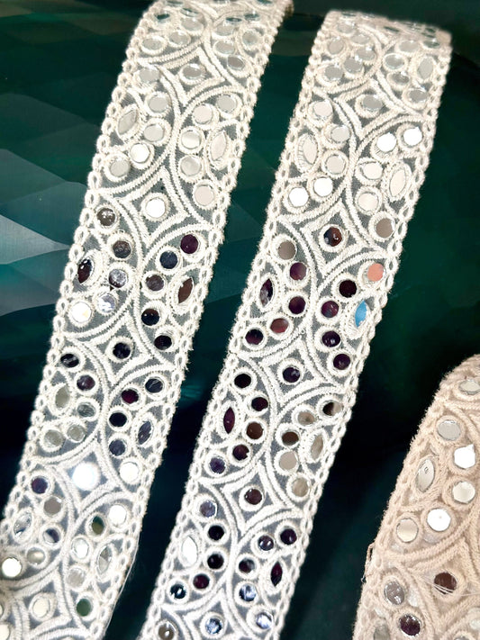 By Yard White Lace Dress Trim Mirror Boho Dress Lace Cotton Fabric Dress Lace  For Beach Wedding Boho Dress up Invites Boho Decor Craft