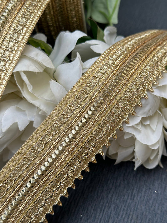 Handmade Metallic Lace Sequin Trim 4cm Indian Decorative Zari Band