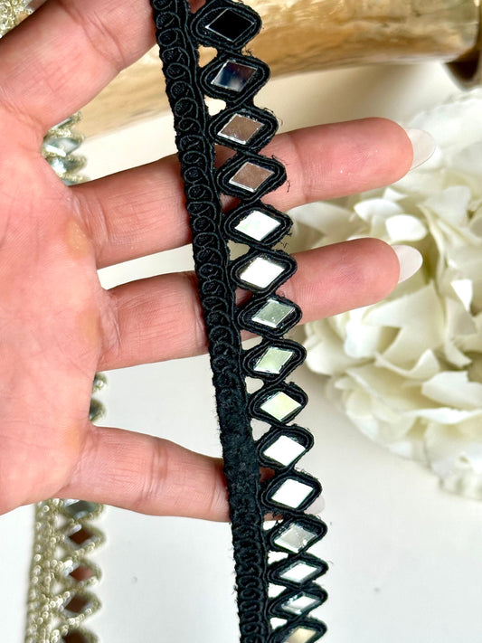 Indian Mirror Fringe Sewing Trim Bead Ribbon Piping Cord & Dupatta Lace