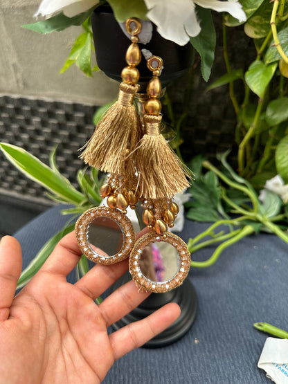 Glam Mirror Tassel Gold