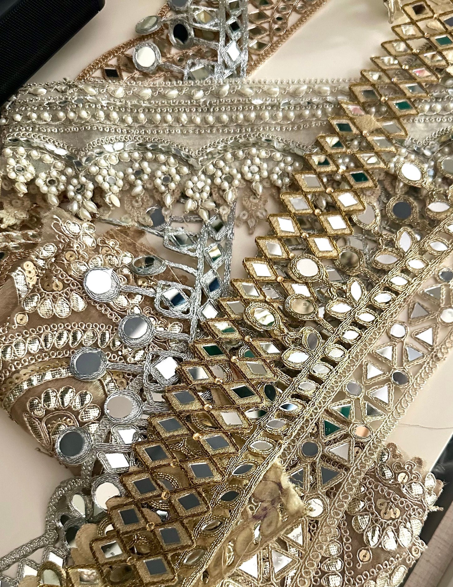 Mystery Bag Party Jewellery Supply Waist belt Trim Collection Of Quality Trims Mirror Fabric Scraps 6pc Surprise Box Girl Party Gift For Her