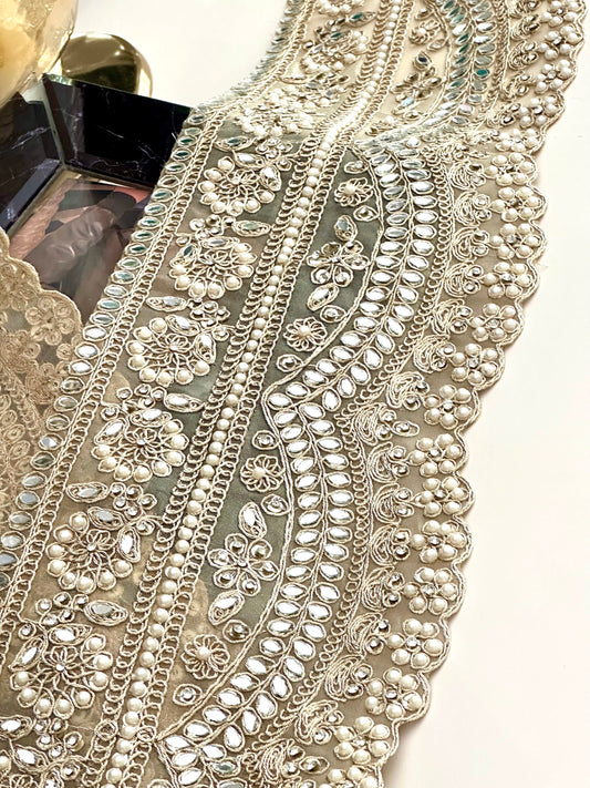 Veil Wedding Lace Pearl Veil Lace Sequin Embroidery Broad Wedding Gown Lace