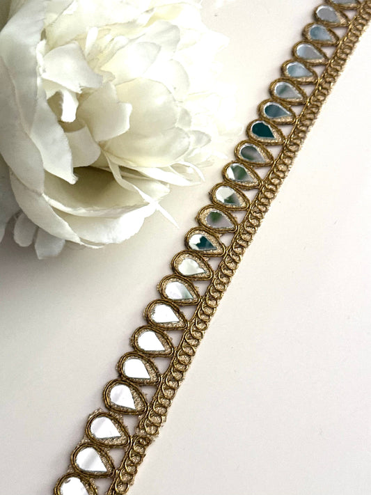 Gold mirror Fabric Trim DIY Jewellery Choker Band Idea Rave Party Accessories