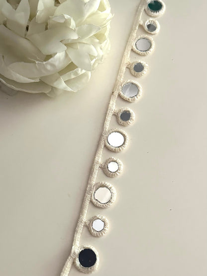 Boho Cotton Geometric Mirror Trim Lace Waist Belts & Choker Accessories