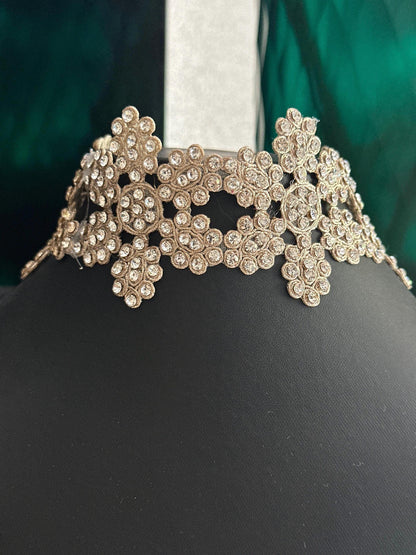 Dual Colour Handmade Border Zircon Edging Zari Embellished Indian Ribbon