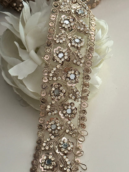 Floral Sheer Embroidery Trim