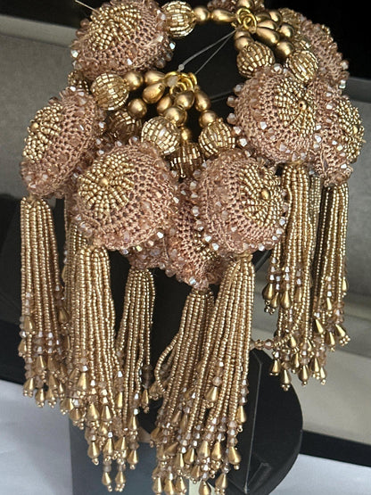 Beaded Decorative Crochet Tassel Pearl Glass Bead Curtain Hanging Indian Tassel