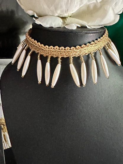 Glass Bead Pearl Decorative Tassel Trim 4cm Bohemian Pearl Tassel Latkan