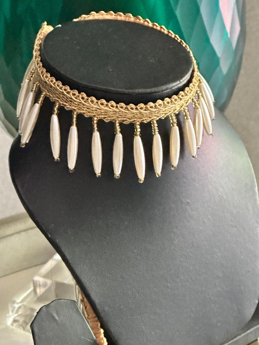 Glass Bead Pearl Decorative Tassel Trim 4cm Bohemian Pearl Tassel Latkan