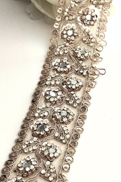 Floral Sheer Embroidery Trim