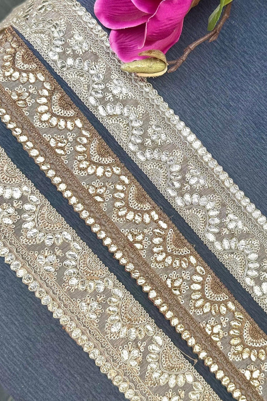 Gota Patti Embroidered Indian Border 5cm Bridal Belt Wedding Dress Decorative Indian Lace