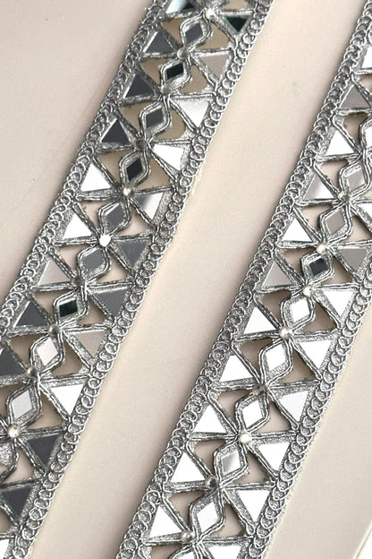 Indian Mirror Cutwork Silver Band 3cm Mirror Edging Sari Trim Antique Gold Lace