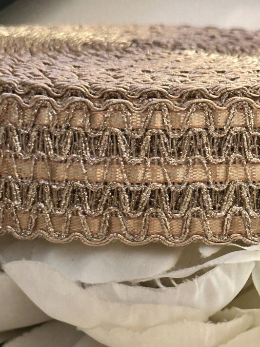 Gold Metallic Thread Sequin Work Ribbon Decorative Indian Embroidery Band For Saree Dupatta