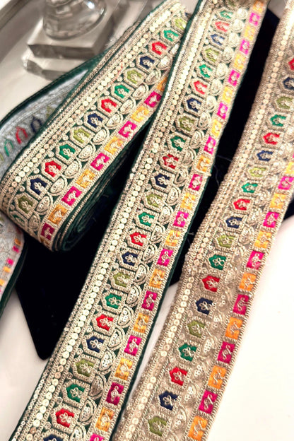 Indian Traditional Zari Sari Border For Bridal Fedtive Partry Lehnga Border