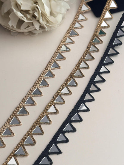Mirror Trim Geometric Pattern Indian Embroidery Ribbon for Wedding Dress