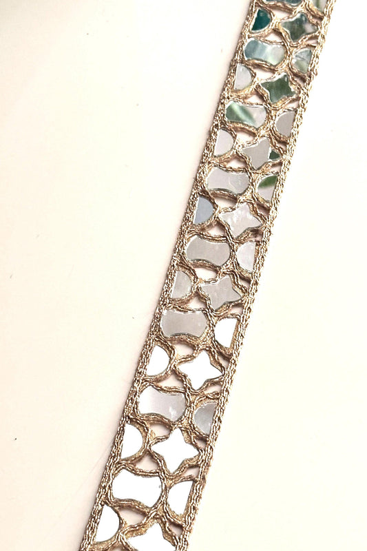 Mirror Choker Trim Indian Resort Wear Fashion Fabric Trim Music Festival Accessory