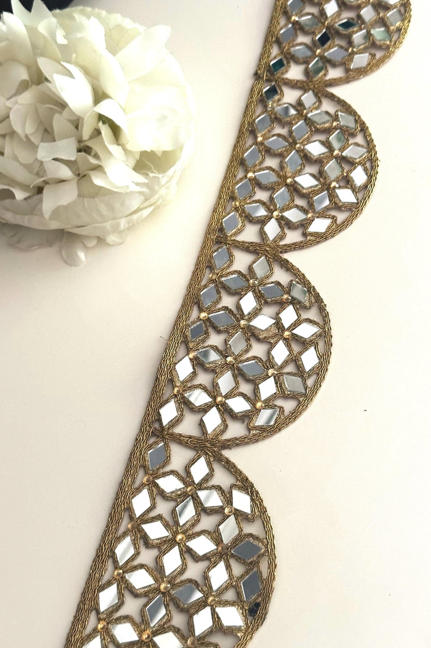 Scallop Antique Handcrafted mirror work Border Belts Kaftans Cinturon Espajo Wedding & party