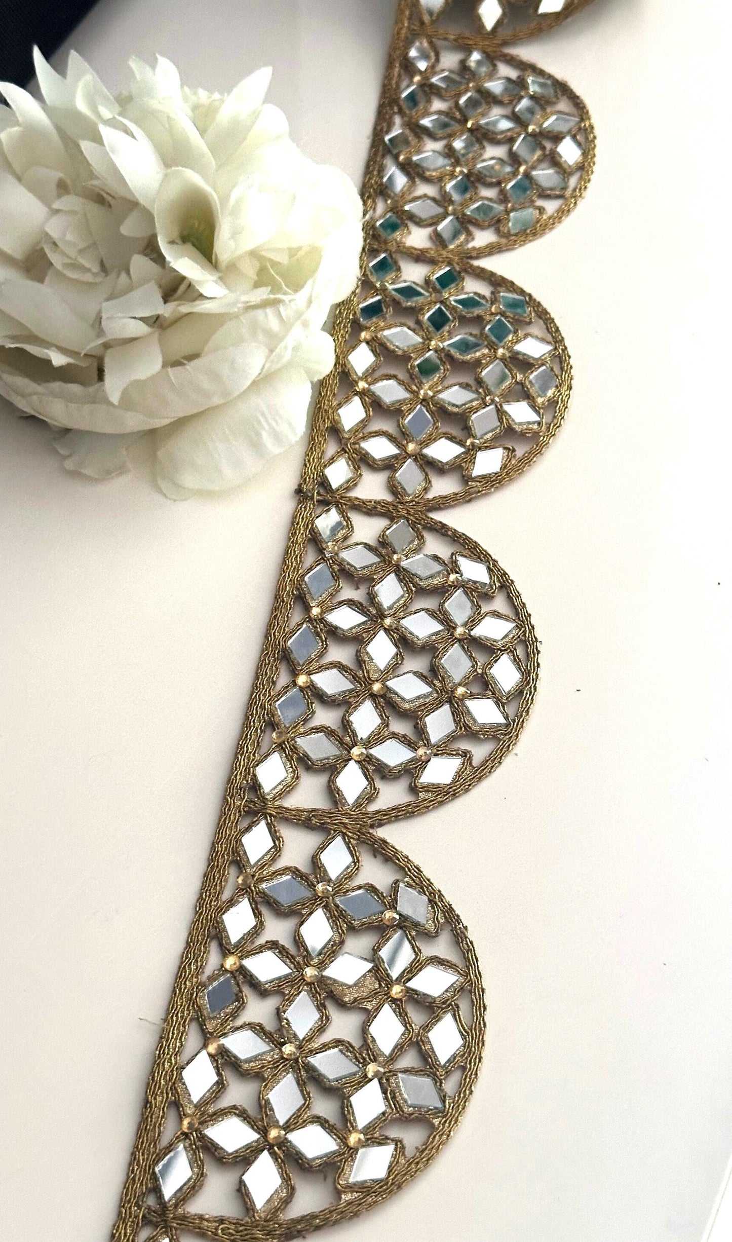 Scallop Antique Handcrafted mirror work Border Belts Kaftans Cinturon Espajo Wedding & party