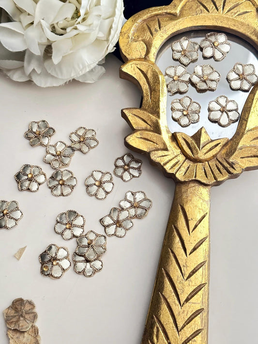Applique Patch Bullion Zardosi Handmade 25pc Embellished Appliques Sewing