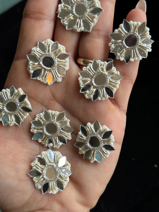 Handmade Jewelry Applique Patch Mirror Embellishment Bridal Applique